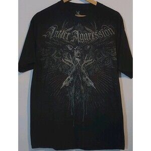 Buck Wear Antler Aggression Black Men's Tee Large